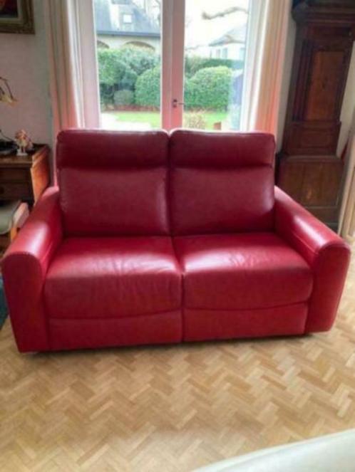 fauteuil pur cuir Chateau d'Ax (framboise) neuf + facture, Maison & Meubles, Canapés | Salons, Neuf, Banc droit, Deux personnes