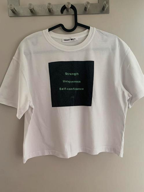 Witte t shirt met tekst, Kleding | Dames, T-shirts, Zo goed als nieuw, Maat 34 (XS) of kleiner, Wit, Korte mouw, Ophalen of Verzenden