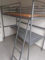 Metalen bureaubed met lattenbodem, Huis en Inrichting, Slaapkamer | Stapelbedden en Hoogslapers, Ophalen, Zo goed als nieuw