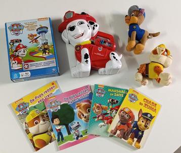 Paw Patrol pakket (spel, educatief, boekjes, knuffles) beschikbaar voor biedingen