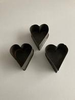 Antiek metaal Franse hartvormige cakevormen Sint Valentijn, Ophalen of Verzenden