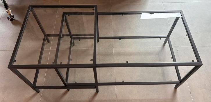 Glazen salontafel ikea 2-delig, Huis en Inrichting, Tafels | Salontafels, Gebruikt, Glas, Ophalen