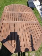 Teak houten tafel volledig herdaan, Ophalen, Gebruikt