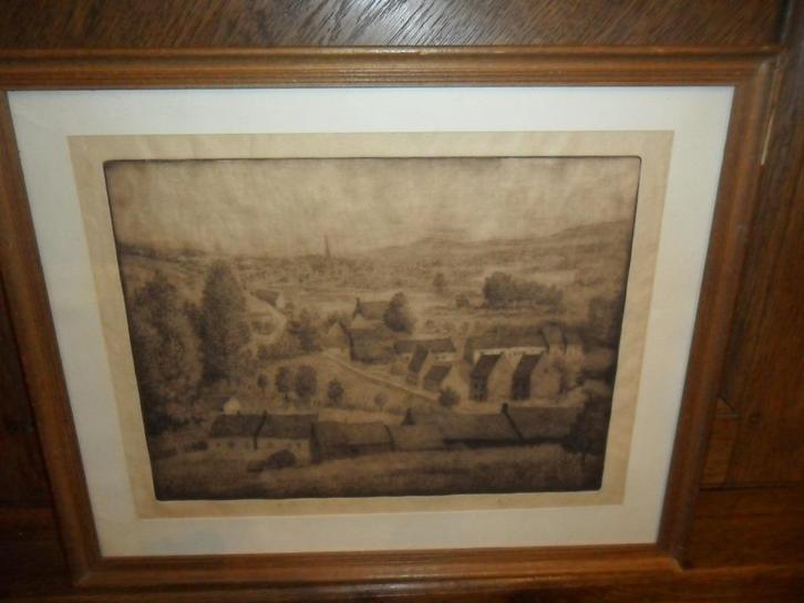 Ets van Maurice Fourneau (Havré 1900-1990 Hyon), Antiek en Kunst, Kunst | Etsen en Gravures, Ophalen of Verzenden
