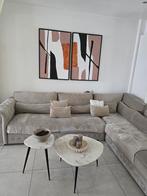 Canapé angle velours taupe