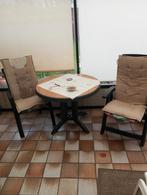 Ronde tafel en 2 relaxstoelen, Tuin en Terras, Tuinsets en Loungesets, Zo goed als nieuw, Ophalen