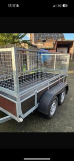 Aanhangwagen dubbel as met loof rekken, Ophalen, Zo goed als nieuw