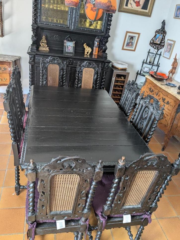 Salle à manger Henri II, Huis en Inrichting, Complete eetkamers, Gebruikt, 6 tot 8 stoelen, Ophalen