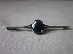 Vintage Belgische Art Deco zilveren onyx speldbroche uit 192, Handtassen en Accessoires, Broches, Ophalen of Verzenden, Zilver