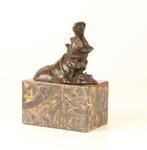 Bronzen Beeld ban twee badende Nijlpalen GRATIS LEVERING, Antiek en Kunst, Verzenden, Brons