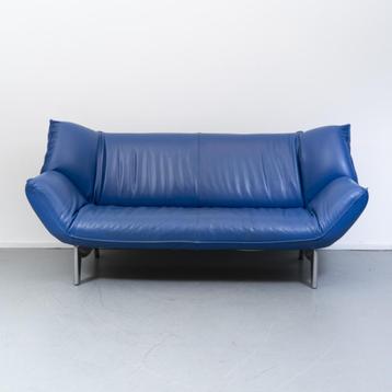 1x Leolux Tango 3 zits bank Blauw leder 203-223 cm beschikbaar voor biedingen