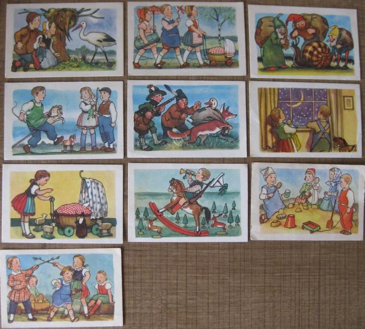 10 oude prentjes: Die schönsten Kinderlieder (Duitstalig), Verzamelen, Foto's en Prenten, Gebruikt, Prent, Kind, Ophalen of Verzenden