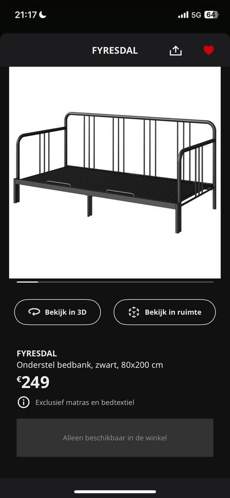 Uitschuifbaar metalen zetelbed, Maison & Meubles, Chambre à coucher | Lits superposés & Lits mezzanines, Comme neuf, Enlèvement