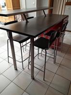 Îlot central rouge. 4 chaises hautes, Maison & Meubles, Enlèvement, Utilisé