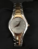 Rodania dameshorloge met strass-steentjes,, Leer, Staal, Polshorloge, Ophalen of Verzenden