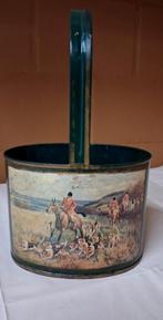 Antieke groene flessenhouder Engels jachttafereel, Verzamelen, Ophalen of Verzenden