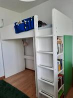 Lit mezzanine ikea blanc/vert, Kinderen en Baby's, Kinderkamer | Stapelbedden en Hoogslapers, Hoogslaper, Zo goed als nieuw, Ophalen