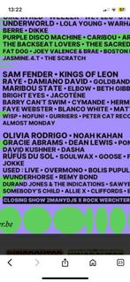 2x zondag ticket rock Werchter, Ophalen, Nieuw