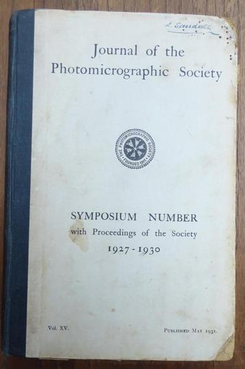 Journal of the Photo-mcroscopic Society (1931) beschikbaar voor biedingen