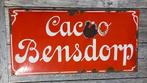 gebold emaille reclamebord Cacao Bensdorp, Ophalen of Verzenden, Gebruikt, Reclamebord