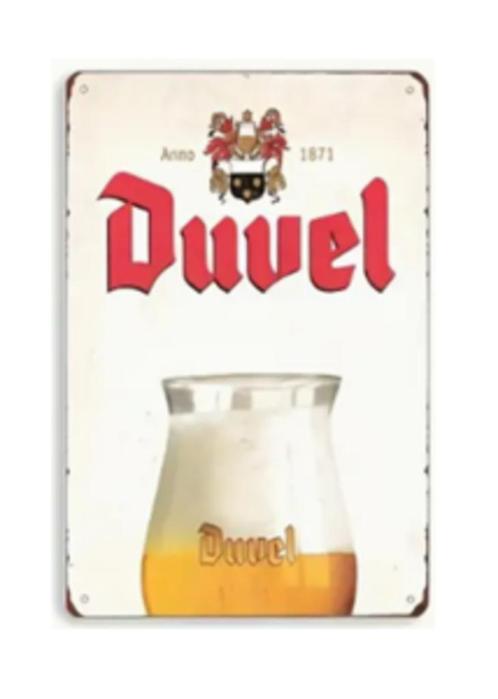 Duvel blikken decoratie plaat, Verzamelen, Merken en Reclamevoorwerpen, Zo goed als nieuw, Reclamebord, Ophalen of Verzenden