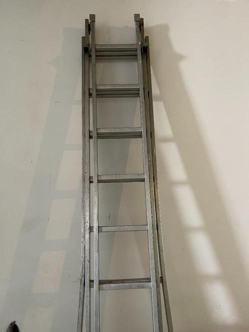 echelle triple alu, Doe-het-zelf en Bouw, Steigers, Gebruikt, 5 meter of hoger, Ophalen
