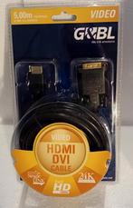 Câble HDMI/DVI 5 mètres, TV, Hi-fi & Vidéo, Comme neuf, Enlèvement ou Envoi