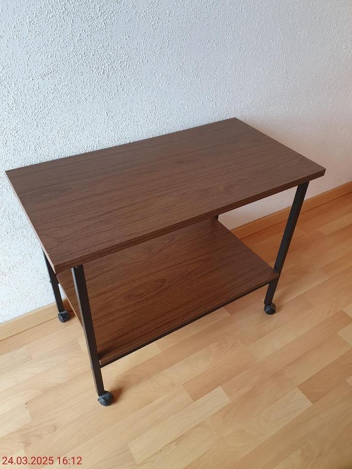 Mobiele trolley met 2 laden, Huis en Inrichting, Woonaccessoires | Dienbladen, Gebruikt, Hout, Rechthoekig, Ophalen