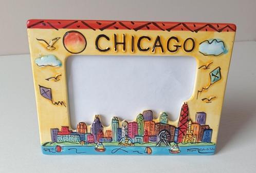 Vintage keramisch fotokadertje ‘Chicago’, Audio, Tv en Foto, Fotografie | Fotolijsten, Zo goed als nieuw, Ophalen of Verzenden