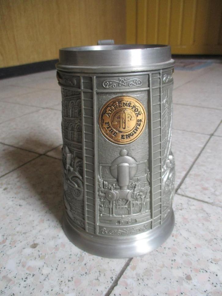 Tinnen Aherens Fox Tankard  (bierkan), Antiek en Kunst, Antiek | Tin, Ophalen of Verzenden