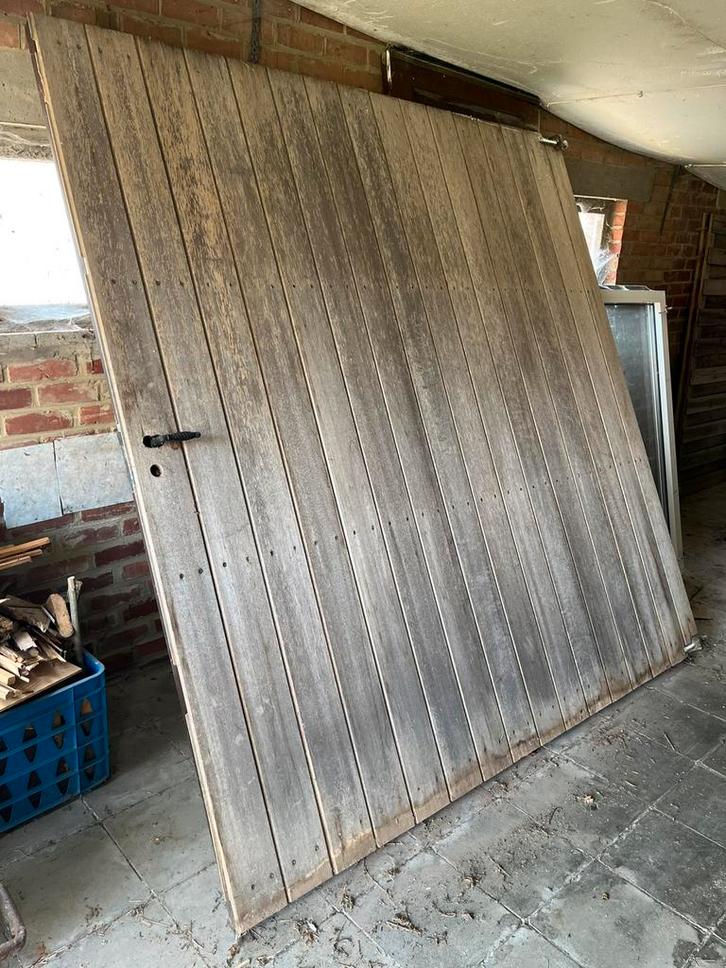 Tuinpoort met ijzeren frame, Tuin en Terras, Tuinpoorten, Gebruikt, Draaipoort, IJzer, 200 cm of meer, 100 tot 150 cm, Ophalen