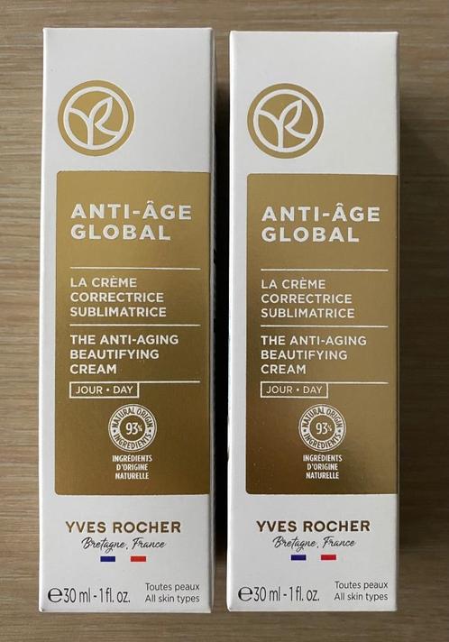 Anti-aging dagcrème Yves Rocher 2 X 30ml - NIEUW, Handtassen en Accessoires, Uiterlijk | Gezichtsverzorging, Nieuw, Verzorging