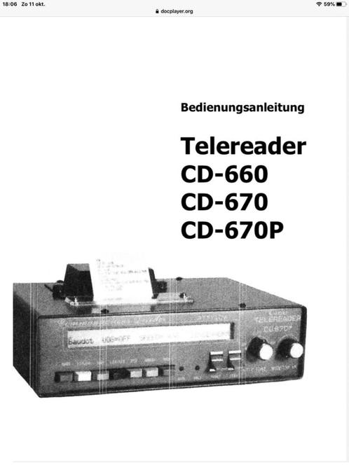 ZOEK TELEREADER model CD-670P, Télécoms, Émetteurs & Récepteurs, Utilisé, Récepteur, Envoi