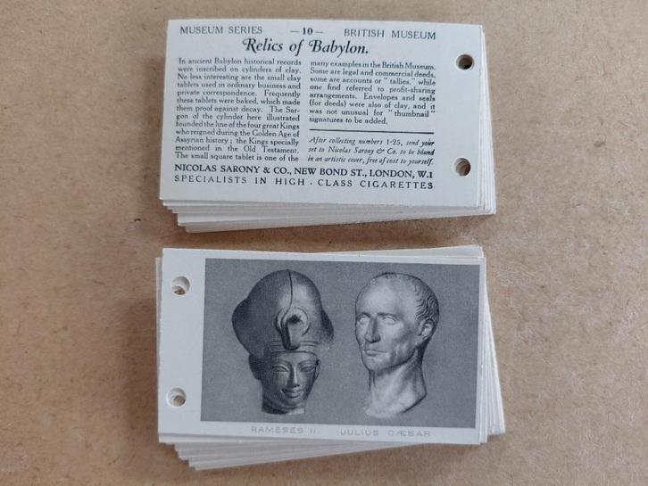 Museum Series complete set 25 chromos Sarony 1927, Verzamelen, Foto's en Prenten, Foto, Overige onderwerpen, Voor 1940, Ophalen of Verzenden