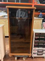 Vitrine en bois avec porte vitrée – style vintage, Ophalen, Zo goed als nieuw