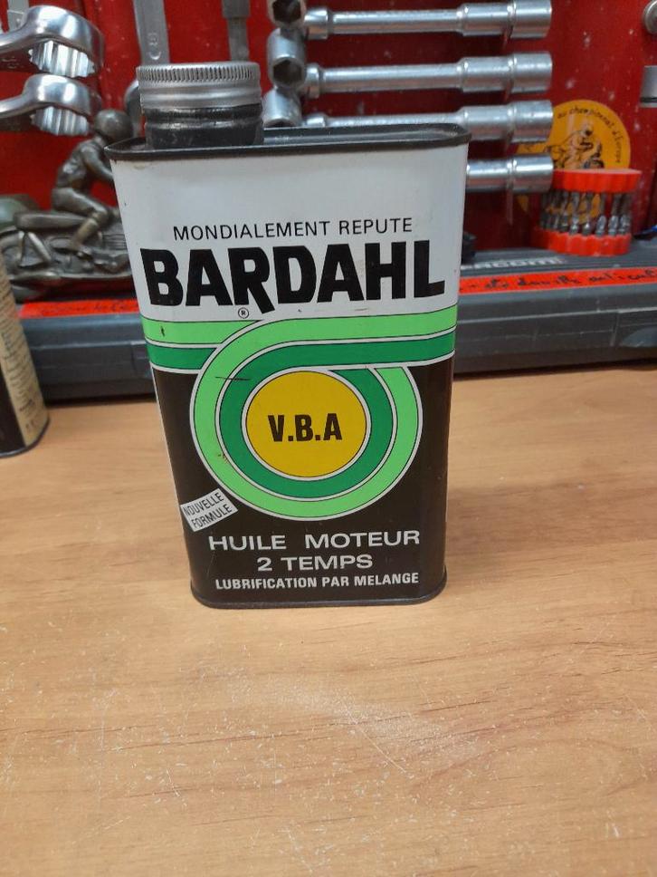 ancien bidon huile vide bardahl vba 2 temps moto 2t, Collections, Marques & Objets publicitaires, Utilisé, Autres types, Envoi
