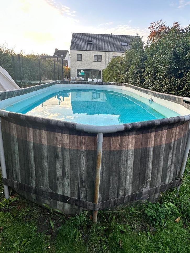 Opbouwzwembad, Tuin en Terras, Zwembaden, Gebruikt, Opzetzwembad, 120 cm of meer, 400 cm of meer, 300 cm of meer, Ovaal, Ophalen
