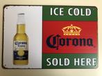 Corona Extra bier metalen vintage look wandplaat reclamebord, Ophalen of Verzenden, Nieuw, Reclamebord, Plaat of Schild, Overige merken