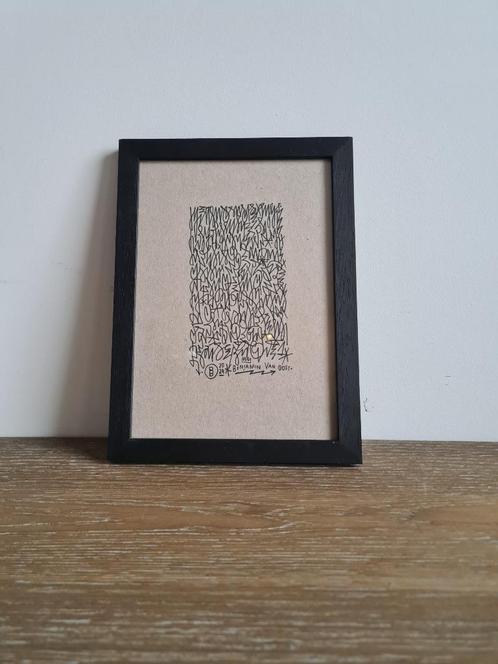 Origineel Werk Benjamin van Oost in Fotokader 17x23cm, Antiek en Kunst, Kunst | Schilderijen | Modern, Ophalen of Verzenden