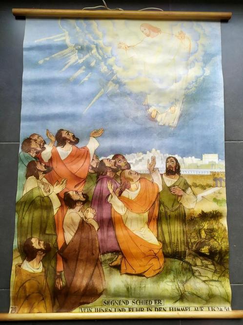 Affiche scolaire religieuse Ascension de Jésus, Antiquités & Art, Antiquités | Cartes scolaires, Histoire, Enlèvement ou Envoi