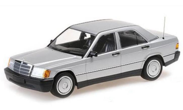 Mercedes 190E 1982 zilver, Hobby en Vrije tijd, Modelauto's | Overige schalen, Nieuw, Auto, Verzenden