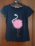 T-shirt met flamingo - donkerblauw maat M, Maat 38/40 (M), Blauw, Ophalen of Verzenden, Zo goed als nieuw