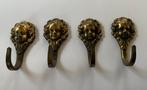4 patères en laiton tête d’ange taille moyenne., Antiquités & Art, Antiquités | Bronze & Cuivre