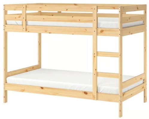 stapel bed hout 2 persoons, Huis en Inrichting, Slaapkamer | Stapelbedden en Hoogslapers, Zo goed als nieuw, Stapelbed, 90 cm