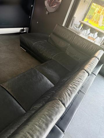4m lang - 1m diep - relax 2m30 en poef(salontafel) 70x70., Ophalen, Gebruikt