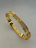 Bracelet vis incrusté zirconium, Bijoux, Sacs & Beauté, Bracelets, Enlèvement ou Envoi, Neuf, Or, Or