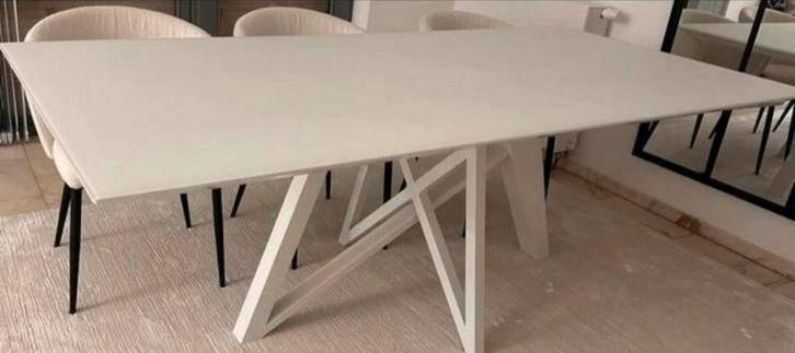 Eetkamertafel Prenuptia 220x100, Maison & Meubles, Tables | Tables à manger, Comme neuf, Verre, Enlèvement