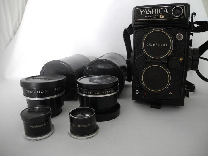 Yashica mat 124G met tv-additief en groothoek, Audio, Tv en Foto, Fotocamera's Analoog, Gebruikt, Spiegelreflex, Overige Merken