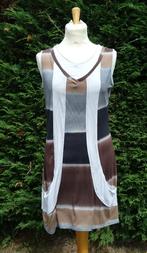 kleedje LA VOILA motief vlakken in grijs - zwart - bruin M, Kleding | Dames, Ophalen of Verzenden, Gedragen, Maat 38/40 (M), Overige kleuren