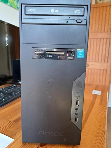 win 10pro/linux pc systeem incl. scherm, wifistick, router, Informatique & Logiciels, HDD, Reconditionné, Avec moniteur, 4 GB